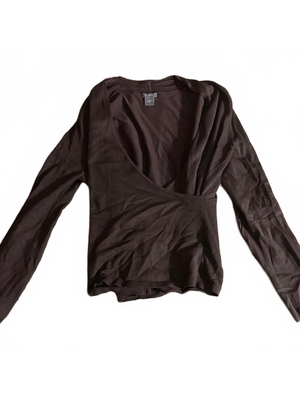 Ann Taylor Medium Black Long Sleeve V-Neck Sweater